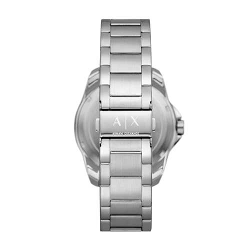 Armani Exchange Stainless Steel Analog Black Dial Men Watch-Ax1955, Silver Band - Image 3