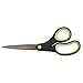 Office Scissors 8" L Bent Titanium Coated Blades Pointed Tip Black/Blue