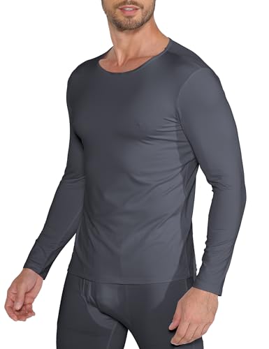 ZUTY 4 or 3 Pack Long Sleeve Thermal Shirts for Men Fleece Lined Soft Thermal Underwear Warm Base Layer Tops4
