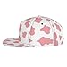 Unisex Adult Cute Cow Print Pink Baseball Cap Snapback Dad Hat for Camping Golf Outdoor Activities, Fashionable Adjustable Snap Military Cap, One Size Fits Most