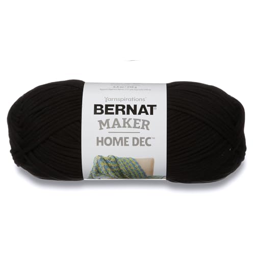 Image of Bernat Maker Home Dec Black Yarn - 2 Pack of 250g /8.8oz - Cotton - 5 Bulky - 317 Yards - Knitting, Crochet, Crafts & Amigurumi