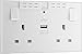 Price comparison product image BG Electrical Double Switched Power Wall Plug Socket with Type A USB and Wi-Fi Extender, Square Edge, Nexus 900 Series, White Moulded, 13A, 922UWR