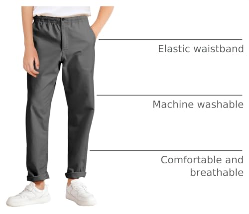 Image of Haloumoning Boys School Uniform Chino Pants Kids Twill Pants 5-14 Years