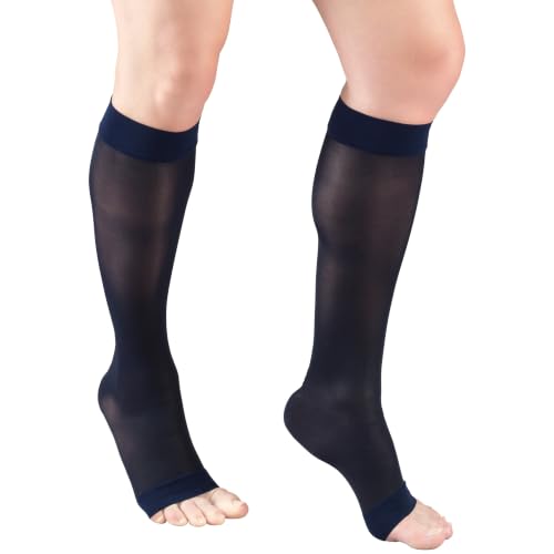 Image of Truform Sheer Compression Stockings, 8-15 mmHg, Women's Knee High Length, 20 Denier