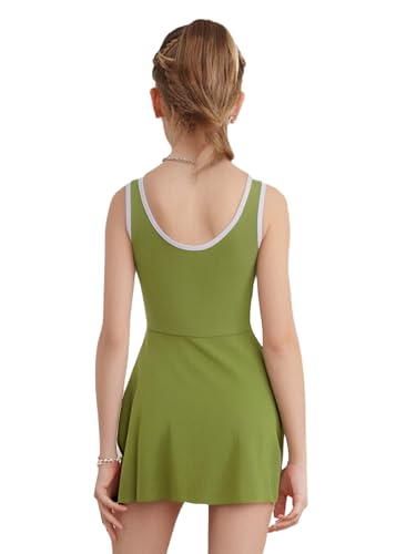 YEAHDOR Kids Girls Tennis Dress Sleeveless Golf Dress with Removable Chest Pads School Sports Dresses2