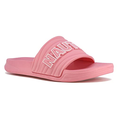 Nautica Kids Girls Slip-On Sandal Athletic Slide Youth Big Kid Little Kid-Loch Girls-Peony White Size-4