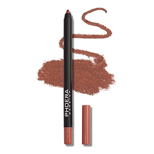 PHOERA Longwear Lip Liner Pencil – Waterproof, Smudge-Proof, Creamy Matte Lipliner for Precise Lip Definition, Vibrant Lip Color, Full Coverage Lip Contour Pencil for Lipstick (004 Latte)