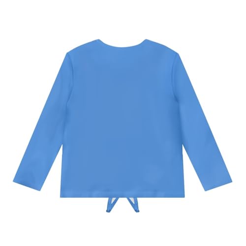 Suobstales Crop Top for Girls Kids Long Sleeve T Shirt Tie Hem Blouse Fashion Crew Neck Shirts Tee for Beach Vacation Workout2