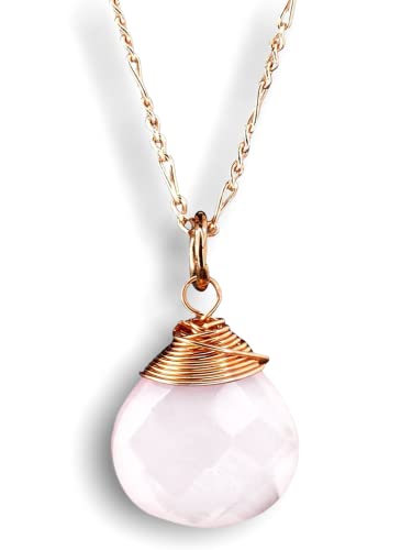 Collier quartz rose en argent doré rose, une touche de douceur poétique