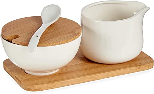 Set azucarero y lechera ceramica y bambu VESSIA