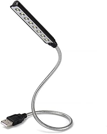 Daffodil USB LED Light - 8 Super Bright LED Reading Lamp - No Batteries Needed - PC & Mac Compatible (ULT05 Black)