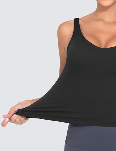 Image of THE GYM PEOPLE Women's Longline Sports Bra Wirefree Padded Workout Yoga Tank Top