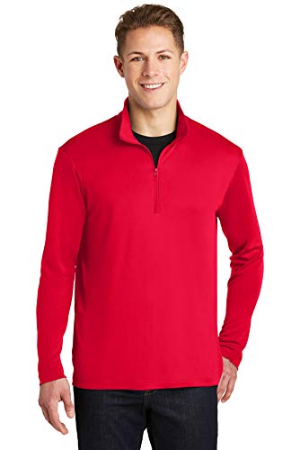 Men s Athletic Performance 1 4-Zip Pullover,Red,XL