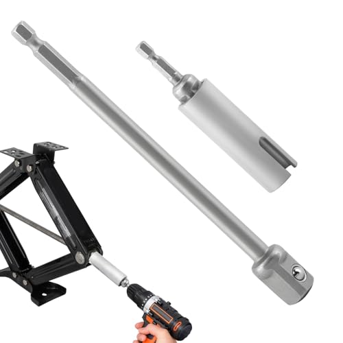 Image of 8inch Scissor Jack Slotted Drill Attachment with 2 Adapter Bits,Stainless Steel Scissor Jack Slotted Drill Adapter T-Slot Drill Attachment,for RV Trailer Camper