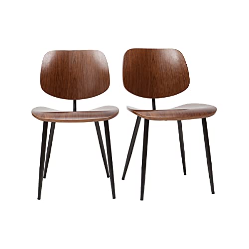 Miliboo Tobias - Sillas de madera oscura (2 unidades), color negro