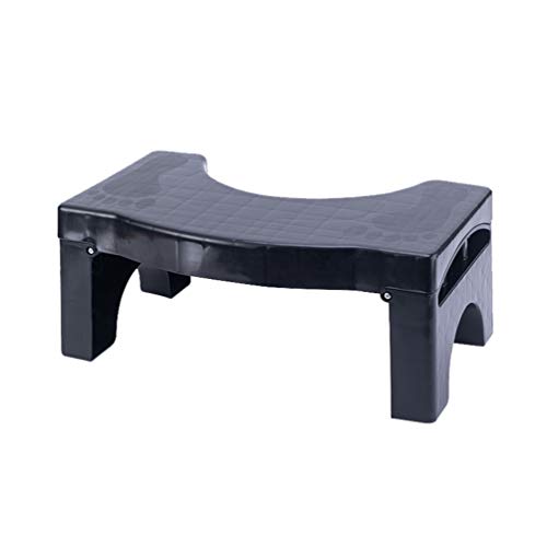 Yuanu Taburete Inodoro Antideslizante Plegable Ayuda De Baño Mejorar Defecación Portátil Paso Bañera Allanamiento Escabel Alivie El Estreñimiento Y La Hinchazón Negro Cover