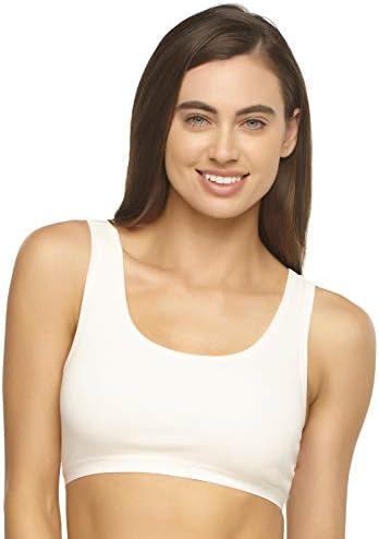 Felina | Organic Cotton Bralette for Women | Super Soft Plant-Based Dyes | Bundle Pack (Cloud & Wheat) - Size Large & Small image 5