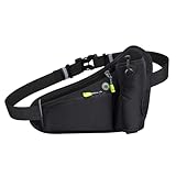 LMHHMIN Sport-Trinkgürteltasche, Laufgürtel, Hüfttasche, Bauchtasche mit Wasserflaschenhalter für Männer und Frauen, zum Laufen, Radfahren, Wandern, Spazierengehen (Schwarz)
