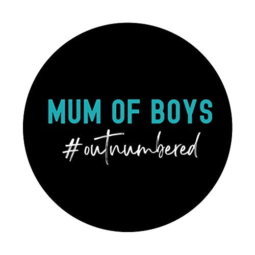 Mum Of Boys Outnumbered Funny Mother's Day Mummy Of Boys PopSockets Swappable PopGrip - Image 3