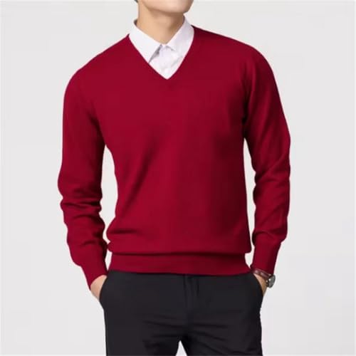 Cashmere Cotton Blend Classic V-Neck Sweater Men Autumn Winter Business Casual All-Match Knitted Jumper2