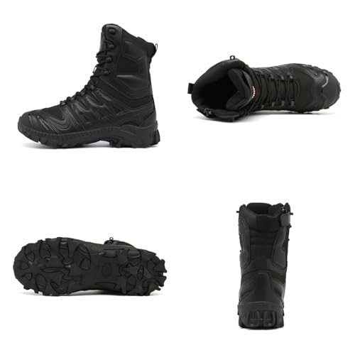 Men's Military Tactical Combat Boots with Side Zipper Casual Outdoor Mountaineering Trekking Commando Army Desert Jungle Backpacking Shoes2