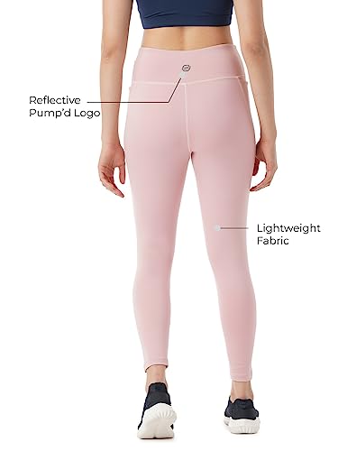 Image of PUMP'D Women's Stretchable Leggings -Two Deep Side Pockets, Ankle Length, Lightweight, Anti-Odor, Squat Proof, Dry Tech, Ultra Soft Seams