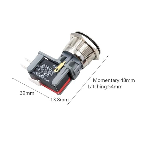 Bouton métallique 22mm étanche pour commande de puissance machine 16A 6V