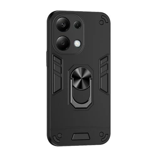 Image of amazon basics Kickstand Mobile Cover (360 Rotating Ring Holder) for Mi Redmi Note 13 5G (Black)