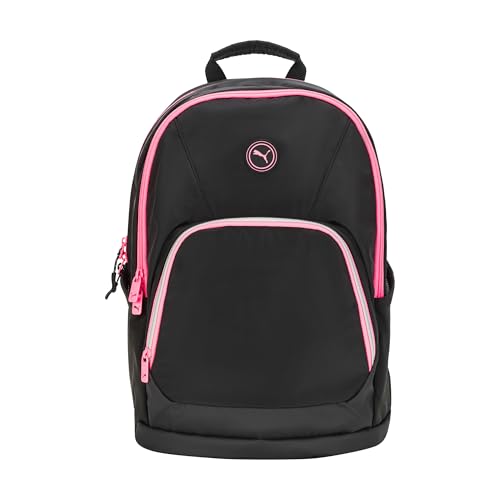 PUMA Mochila feminina Juniper, preta/rosa, grande, Preto/Rosa Sunstruck, Large, Mochila Juniper