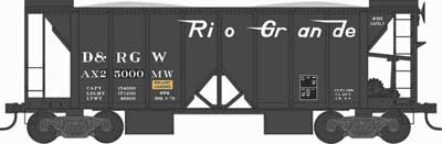 Bowser HO Scale 70-Ton 2-Bay Ballast Hopper/Side Chutes Rio Grande/DRGW #25003