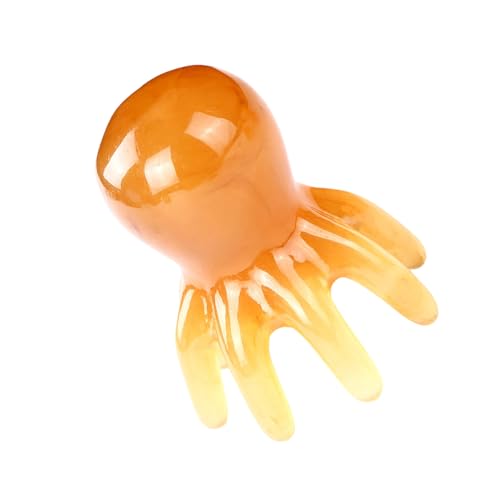 樹脂タコのヘッドマッサージャーのコーム子午線ポイント頭皮マッサージツール8触手スクレイピングマッサージツールバックネックヘッド