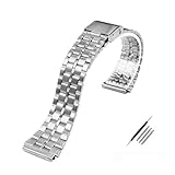 SRTYDCUR Cinturino in acciaio pregiato compatibile con cinturino in CASIO A158 / A159 A168 a169 b650 aq230 700 Small Gold Watch Series 18 mm(Silver 5)