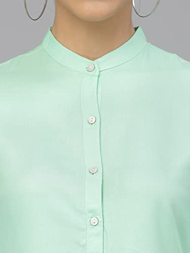 Image of Style Quotient Women Solid Lilac Polyester Formal Shirt