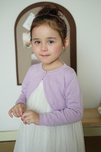 Image of Girls Cardigan Sweater Toddler Long Sleeve One Button Bolero Shrug