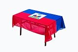 MSFHHA Rectangular Tablecloth Haiti Haitian Flag Fade-Resistant Washable National Flag Tablecloth, Suitable for Kitchen Dining Family Gatherings and Outdoor Events,59 Inches * 83 Inches.