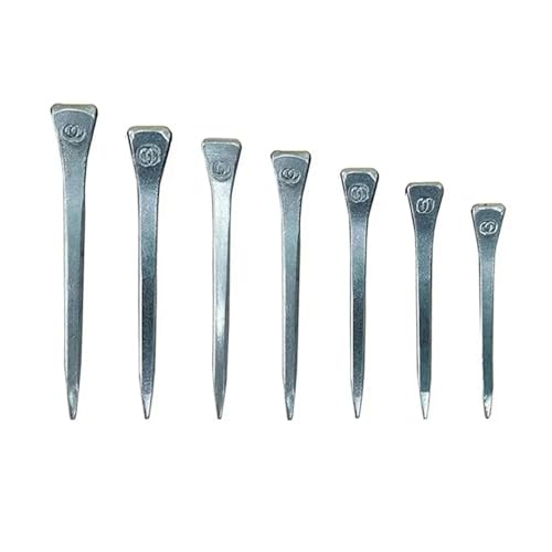 Xuanqiu 100 Pieces Assorted E2 to E8 Steel Horseshoe Nails – Reliable for Horse Hoof Care, Harness Repair & Riding Gear Needs(100Pcs E8 60.5mm)