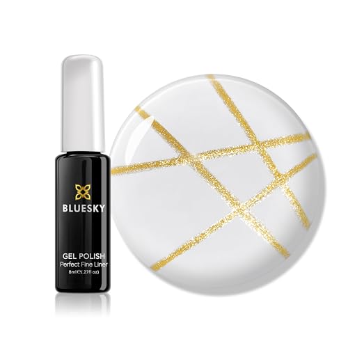Bluesky Fine Liner Nail Art Gel Polish in Gold - 8g, Fine Line Design with UV LED Lamp Required