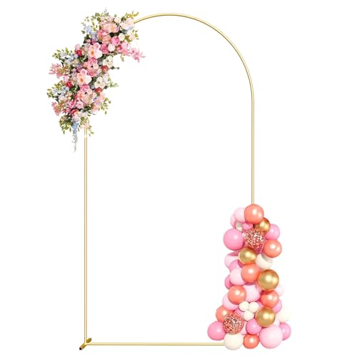 6FT Metal Arch Backdrop Stand Gold Wedding Arch Backdrop Stand Balloon Arch Frame for Wedding Birthday Party Baby Shower Graduation Ceremony Decor