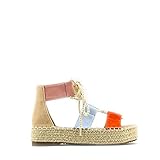 sandalia alpargata Modelisa - Sandalia Plataforma Alpargata Yute Cordón Mujer (Beige, numeric_38)