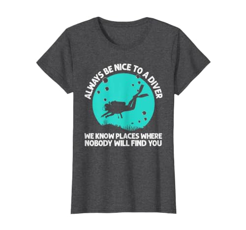 Cool Scuba Diving for Men Women Scuba Diver Underwater Lover T-Shirt, Women, Dark Heather Grey, 3X-Large