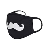 Funny Face Masks Accessories Cotton (MOUSTACHE, BLACK)
