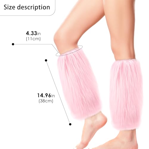 Image of Furry Leg Warmers, Women Faux Fur Leg Warmers Furry Fuzzy Winter Boot Cuffs Cover (1 Pair)