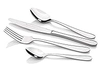 Stanley Rogers Hampton 24 Piece Cutlery Set – 18/10 Stainless Steel Flatware with Satin Finish, Modern Timeless Design, Casual Place Setting for Six, Gift Boxed, 50 Year Guarantee