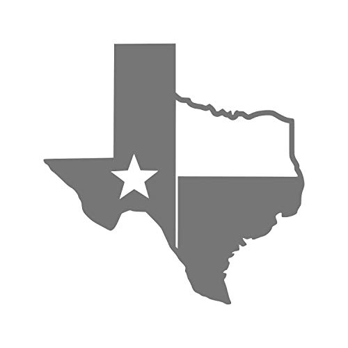 Image of TX Flag Shaped Like Texas [Pick Color] Vinyl Transfer Sticker for Laptop /Car /Truck /Window /Bumper (3 inch x 3 inch, Gray)