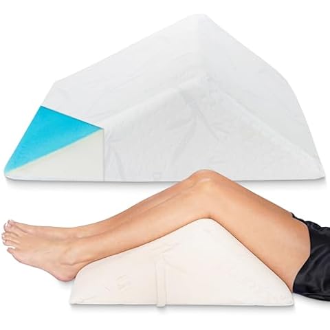 The Angle Wedge Pillow for Back Pain Relief - Knee Wedge Pillow for Legs, Triangle Memory Foam Pillow for Sleeping and Support (Sherpa Cover + Memory Foam, Small) Cover