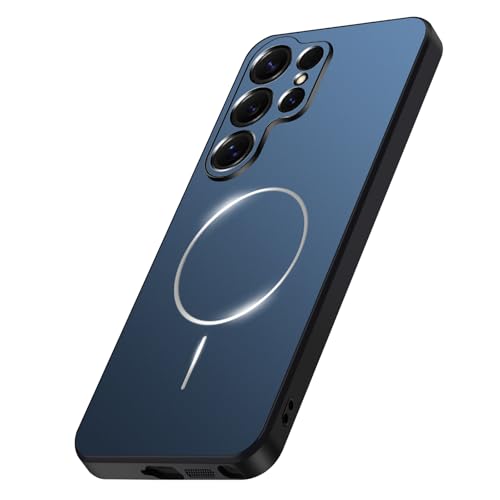 Coque Samsung S23 Ultra magnétique bleu en TPU anti-choc protège caméra