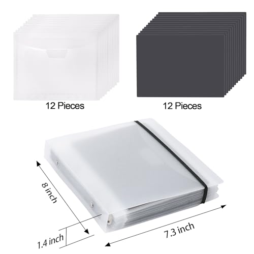 Image of UNIMEIX 12 Pcs Magnetic Sheets for Die Storage with 1 Binder Cover, 2 in 1 Storage Stamp and Die Storage Bags Die Cut Storage Supplies(0.8 mm Thickness,Translucent