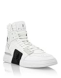 Top Philipp Plein Herren Phantom Kick$ Hi-Top Mixed Materials Skull Weiß 39