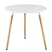 GreenForest Dining Table White Modern Round Table with Wood Legs for Kitchen Living Room Leisure Pedestal Table