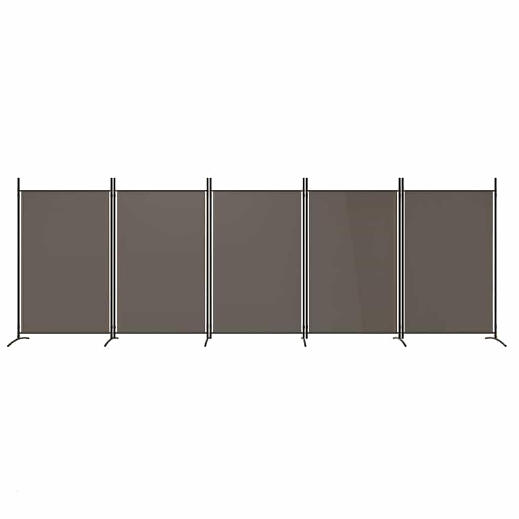 Parawan, materiał antracytowy, 433 x 180 cm, składana, ochrona przed wzrokiem, do salonu, sypialni, biura, na balkon, do ogrodu, wewnątrz i na zewnątrz, ścianka działowa